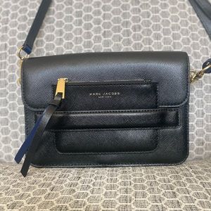 Marc Jacobs Black/Navy/Gold Crossbody Bag. FREE shipping.
